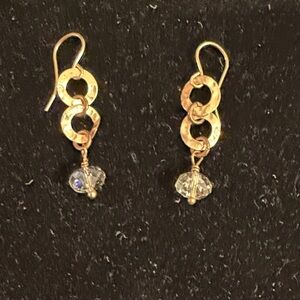 Elegant Gold and Crystal Drop Earrings